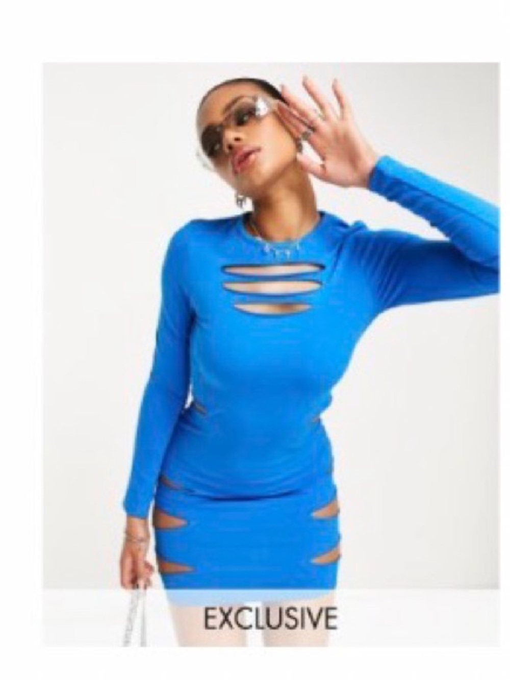 As you Blue eCutout Bodycon Dress